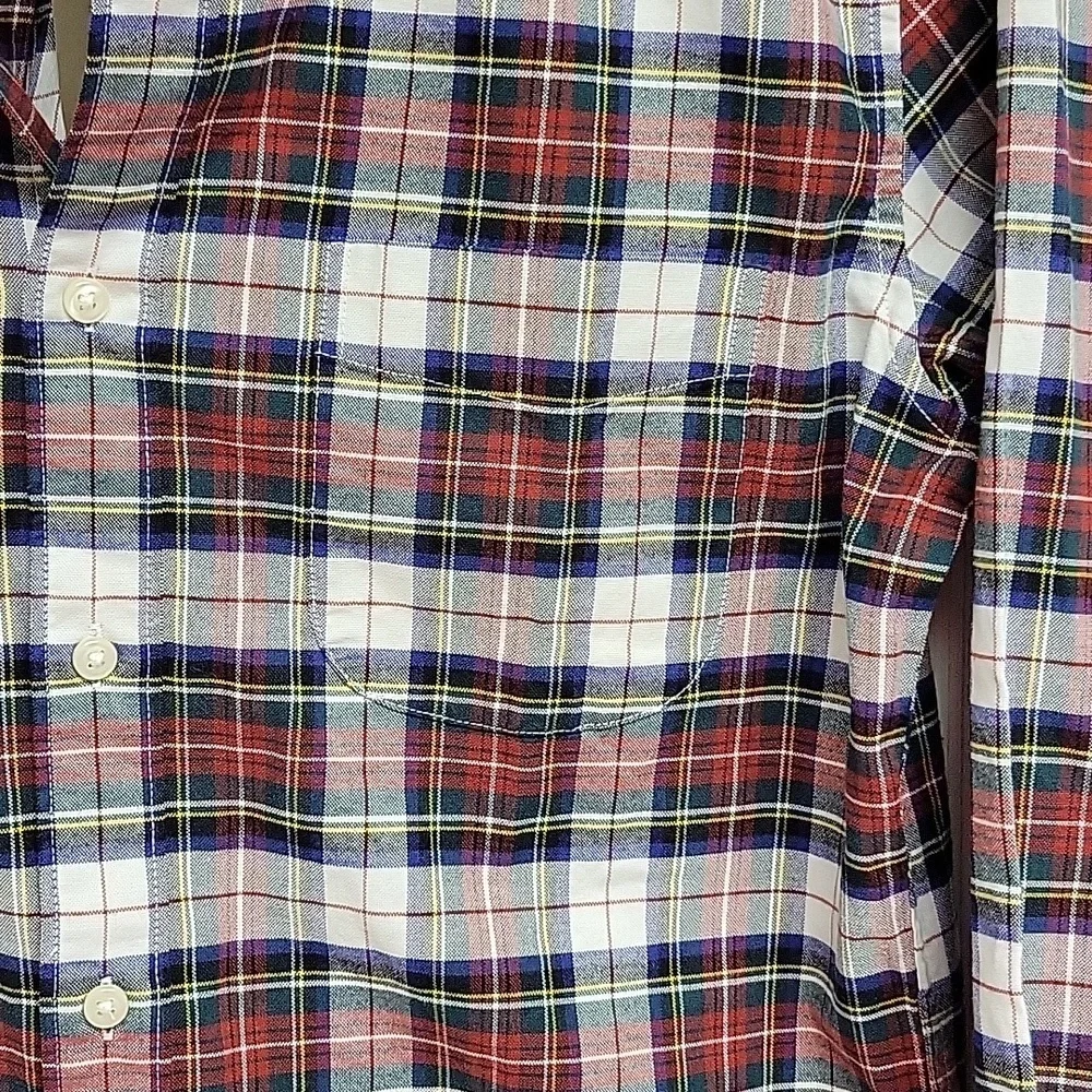 J Crew broken-in Oxford slimfit button down medium men's red green blue New